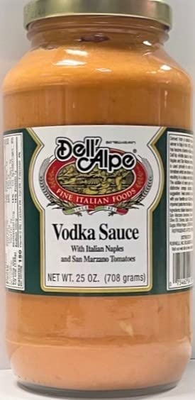 Dell Alpe Vodka Sauce 25 oz with Italian Naples and San Marzano Tomatoes