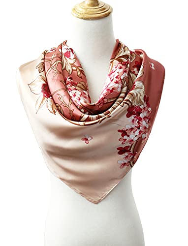 Image of Women's 35 inch Satin Square Silk Like Hair Scarves and Wraps Headscarf for Sleeping | Silk Feel Neckerchief, Hair Scarf, Fashion Bandana, Headscarf, Headband, Hair Wrap Sleeping, Daily Fashion Styling