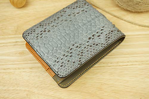 Grey Python Leather Wallet for Men, Full Grain Python Leather Wallet, Bifold Stylish Wallet, Men's Billfold Wallet3