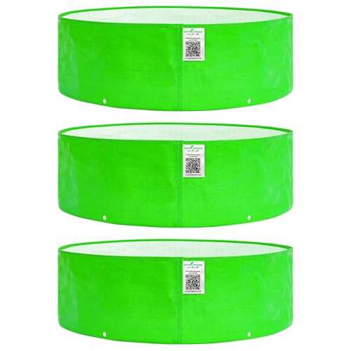 Image of Anandi Green's Hdpe Uv Protected 260 GSM Round Green Colour Plants Grow Bags Suitable for Terrace and Vegetable Gardening Size 24x6 Pack of 3