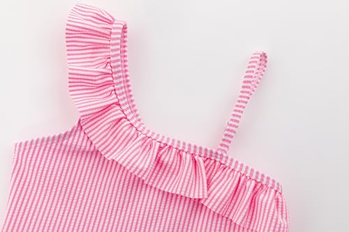 LIZENS Girls Two Piece Swimwear Ruffle Trim 2-12Years Flounce Striped Beach Bathing Suit3