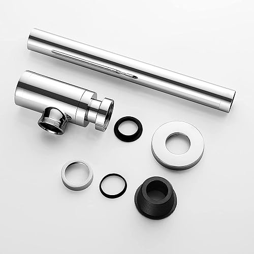 Image of SPAZIO Stainless Steel Bottle Trap Set With Height Adjustable Waste Outlet Pipe For Bathroom, Wash Basin, Kitchen Sink, Chrome Finish