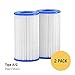 Sunset Filters Type A/C Pool Filter Cartridge for Intex Filter Pump, Inground and Above Ground Pools, Summer Waves pool filter type A or C, Made of Dacron Fiber, Re-Useable (2 Pack)
