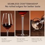 AMYOOLE Red Wine Glasses Set of 4,15 oz Lead-Free Crystal Clear Wine Glass, Hand-Blown Italian White Wine Glass, Great Gift Packaging