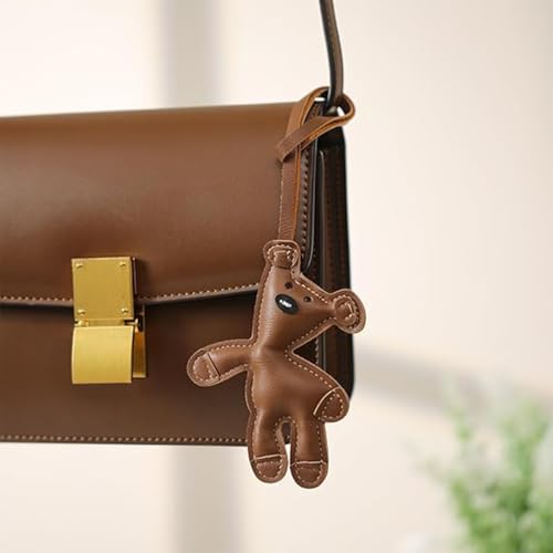 Image of Brown Teddy Bear Bag Charm for Handbags and Car | Cute PU teddy bear charm decorates purses, backpacks, keys or car interiors and makes a charming gift for friends and family