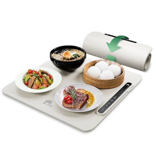 EconoHome Food Warming Mat - Electric Food Warmer - Fast Heating, 3 Heat Levels, Large Surface Area, Constant Temperature - Portable Silicone Warming Tray for Meals