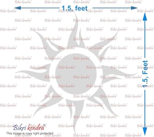 Image of Bikri Kendra - Sun Silver (Model-3) Mirror Stickers for Wall, Acrylic Mirror Wall Decor Sticker, Acrylic Stickers, Self Adhesive Sticker Wall Stickers for Hall Room, Bedroom.