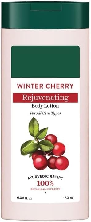 DK Winter Cherry Lotion rajeunissante pour le corps | Hydrate et hydrate la peau | Prévient le vieillissement, les rides et les taches sombres | Enrichie en extraits 100 % botaniques | Pour tous les