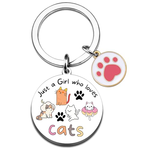 Cat Keychain Funny Keychains Cat Gifts Cute Keychain Charms Cats Accessories for Women Cats Themed Gifts for Women Bag Accessories Charms