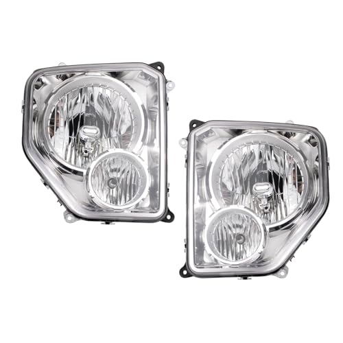 Image of TRQ 2 Piece Headlight Assembly Set Driver & Passenger Side Compatible with Jeep Liberty 2008-2012 CH2502196 CH2502199 CH2503196 CH2503199 55157338AE 55157339AE