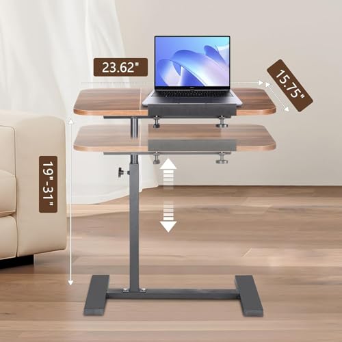 Bureau d'ordinateur portable roulant inclinable table de lit 60x40cm - 3