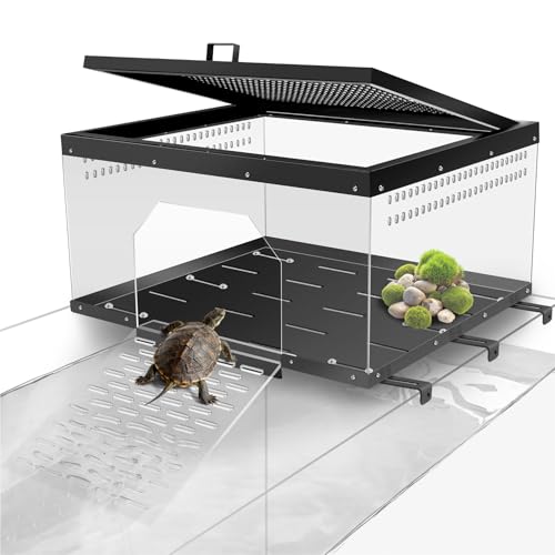 Turtle Basking Platform for Aquatic Turtles Fits 18-22 Inchs Wide Aquariums with Docks Terrace Turtle Ramp Turtle Tank Accessories