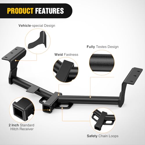 Image of Nilight Class 3 Trailer Hitch 2 Inch Receiver Tow Hitch Compatible with 2006-2018 Toyota RAV4 Black Powder Coated