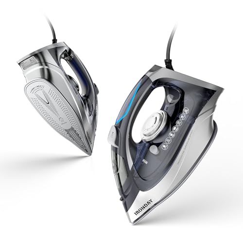 Steam Iron for Clothes Rapid Heating, 1700W Iron Burst of Steam, ...
