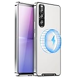 YZBYFON Metal Case for Sony Xperia 10 V (2023), Military-Grade Metal Bumper Shockproof Translucent Cover Matte PC Back Cover with Magnetic Wireless Chager Camera Lens Protection (Silver, Xperia 10 V)