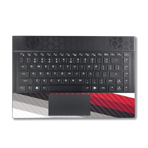 Image of MightySkins Carbon Fiber Skin Compatible With Alienware X14 R2 (2023) Full Wrap Kit - Slant Stripes | Protective, Durable Textured Carbon Fiber Finish | Easy To Apply & Change Styles | Made in the USA