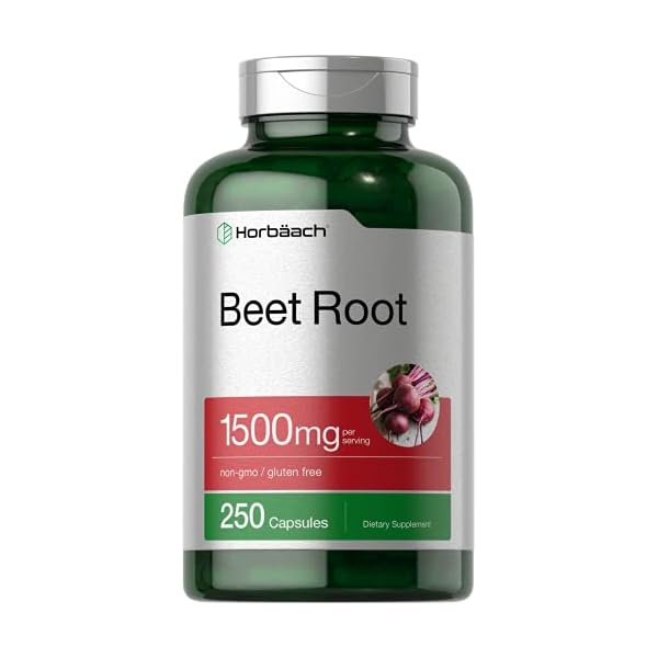 Beet-Root-Powder-Capsules-1500mg-250-Pills-Herbal-Extract-Gluten-Free-Non-GMO-Supplement-by-Horbaach Beet Root Powder Capsules | 220 Pills | Herbal Extract | Non-GMO, Gluten Free, and DNA Tested Supplement | by Horbaach