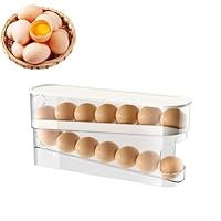 Eierspender Kühlschrank,2 Schichten Rollender Eierspender, Platzsparende Eierhalter, Eier Organizer, Platzsparende Eierbehälter für Kühlschrank