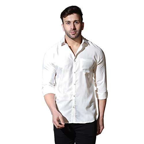 Leriya Fashion Shirts for Men | Cotton Blend Regular Fit Solid | Spread Coller Full Sleeve | Men Shirt Formal for Office | Outing | Casual | Festival | Ceremony | Gift for Boys