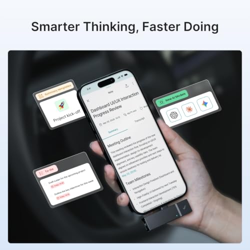 Image of HiDock P1 mini AI Voice Recorder: Smart Voice Recorder Work with Wireless Earbuds for Meeting Lectures Calls BlueCatch Tech Digital Audio Recorder Transcription Summary HiNotes APP Control 32GB