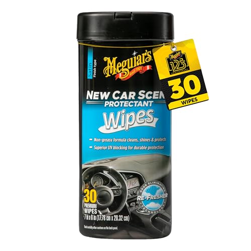 Image of Meguiar's New Car Scent Protectant Wipes, Car Wipes For Drivers & Detailers-Car Cleaning Wipes That Clean, Protect And Freshen; Car Interior Wipes For Cars, Trucks & Suvs - 30 Count