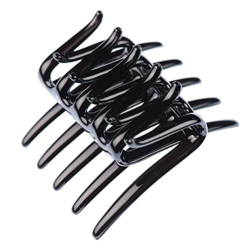 French Two Sides Interlocking Hair Clips for Ponytail Strong Hold Grip Hair Clips for Women No Slip Styling Girls small Hair Accessories Black Color 1pcs-image-37