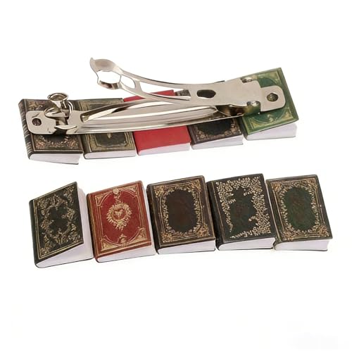 Miniature Book Hair Clips Vintage Retro Book Shaped Barrettes for Women Girls Aesthetic INS Style Hair Accessories for Daily Wear Party Wedding Cute Literary Hair Pins Gift