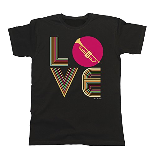 Free Will Shirts Hombre Música Camiseta Love Trompeta Retro Instrumento Trumpet