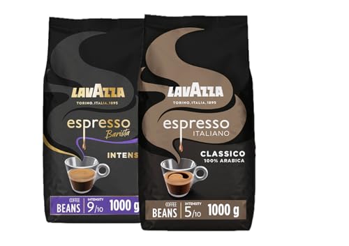 Lavazza, Intenso & Italiano Espresso, Coffee Beans, Ideal for Espresso Coffee Machines, 1kg x2