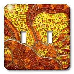 Interrupteur à bascule double mosaïque rouge orange jaune 3dRose Lsp_100786_2