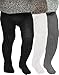 Tiny One Lot de 3 collants pour bébé fille et garçon - En coton biologique certifié GOTS - Blanc cassé, gris mélangé et noir - Multicolore - 86 cm(18 mois)