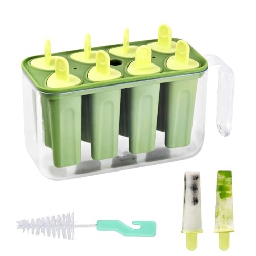 Ice Lolly Moulds Small Ice Cream Molds with Sticks, Food Grade Popsicle Moulds with Mini Cleaning Brush, Reusable Popsicle Makers Ice Pop Mould for Kids Adults