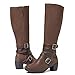Ruiee Women's Knee High Boots with Chunky Heel, Pointed Toe, Comfortable and Fashionable for Fall and Winter Wear for Women. 230304 Brown ZPU Size8