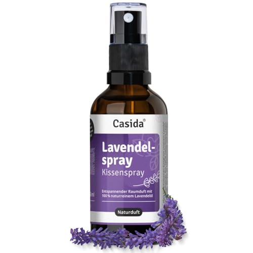 Casida Spray alla lavanda: spray lenitivo e benefico per ambienti e cuscini con vero olio di lavanda naturale proveniente dalla Francia, spray alla lavanda, ideale come spray per cuscini, spray per