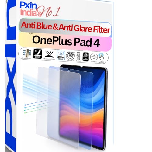 Image of Pxin Tablet Anti Bluelight and Anti Glare Screen Guard compatible with OnePlus Pad 4 | BLUV Lightblock Tech | Scratch Proof | Prevents bluelight | Eye Protection | No Dry Eyes