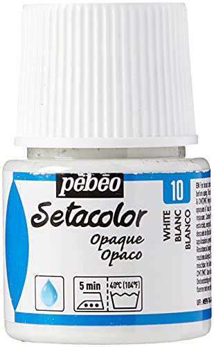 PEBEO 295-010 Setacolor Opaque Fabric Paint 45-Milliliter Bottle, Titanium White