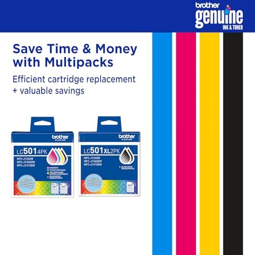 Image of Brother Genuine LC5014PK 4-Pack (1 Each of) Standard Yield Black, Cyan, Magenta, and Yellow Ink Cartridges