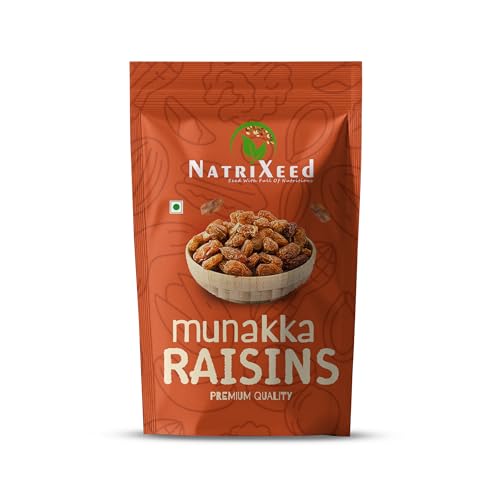 NatriXeed King Size Kishmish Raisins Munakka 1kg | Munakka Dakh with Seed 1000gram | Dry Fruits and Nuts 1000g | Dry Fruit1000gm