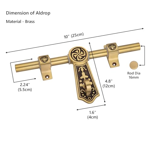 Image of COMPASS Coin Series Brass Heavy Aldrop for Single Door for Home /Office Door (Coffee Antique, 10 Inch)