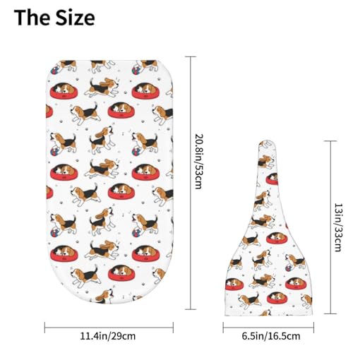 Image of Cute Beagle Dog Newborn Swaddle Blankets Hat Sets Soft Baby Receiving Blanket Swaddle Sack for Baby Shower Infant Boy Girl Gift