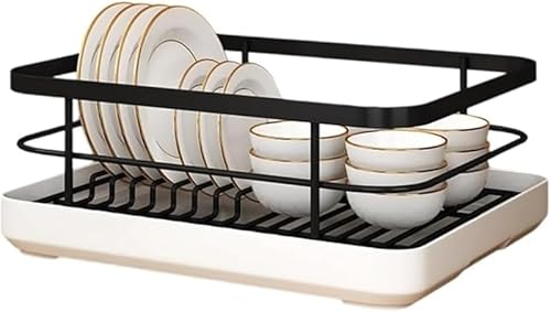 AZIEBAY キッチン食器トレー 横置き式おしゃれシンプルデザイン コンパクト 一人暮らし用 新生活キッチン整理 食器置き台機能