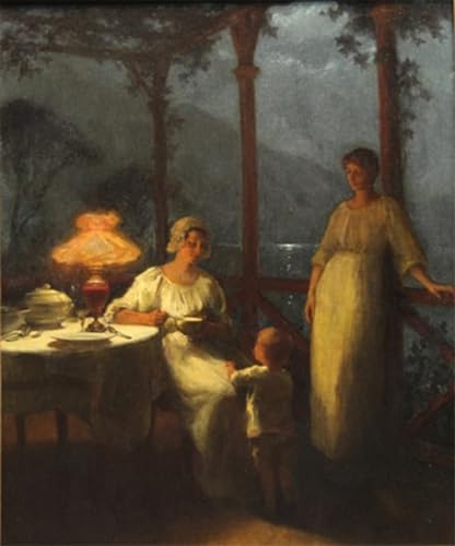Lienzo de Marcel Rieder de 60x90cm: pintura mural vintage con escena interior detallada
