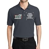 Custom Embroidered Polo Shirts for Men Personalized Embroidery Text Logo Name Company Steel Grey
