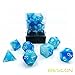 Bescon Gemini Glowing Polyhedral Dice 7pcs Set ICY Rocks, Luminous RPG Dice Set d4 d6 d8 d10 d12 d20 d%, Brick Box Packaging