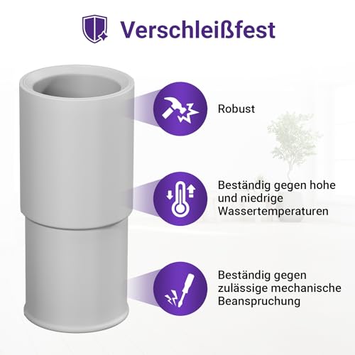 Viоks.pro Waschmaschine Ablaufschlauch Adapter 21 auf 19 mm Ø - Wasserschlauch Adapter für Abwasserschlauch Waschmaschine, Ablaufschlauch Spülmaschine
