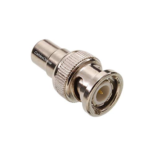 Adaptador coaxial RCA hembra a BNC macho 75 ohm AV-A02 miniatura 2