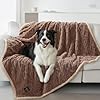 Luciphia Waterproof Pet Blanket, Liquid Pee Proof Dog Blankets for Sofa Bed Couch, Reversible Sherpa Fleece Furniture Protector Cover for Small Medium Large Dogs Cats,Khaki Large（65" x 57"）