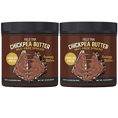 Field Trip Chickpea Butter | Healthy Vegan Snacks, Gluten Free, Non GMO, All Natural Chocolate Sandwich Spread Substitute, Top 8 Allergen Free Facility, Nut and Soy Free | Chocolate, 10oz Jar, 2 Pack