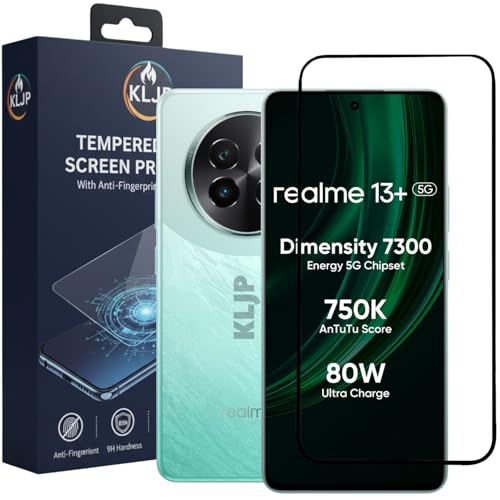 Image of Military-Grade Gorilla Tempered Glass For REALME 13+ With Installation Kit | Edge to Edge Coverage | Black