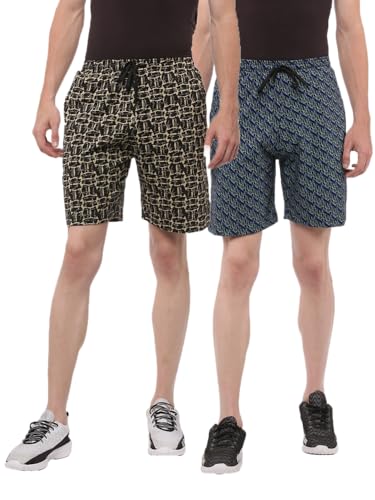 Image of Dollar Solid Men's Shorts | All-Over Print | One Side Zipper Pocket with Label Branding | Self Waistband with Drawcord | Wide Array of Attractive Prints